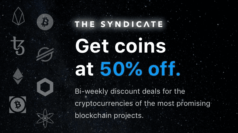 Crypto.com syndicate, get crypto with 50% off